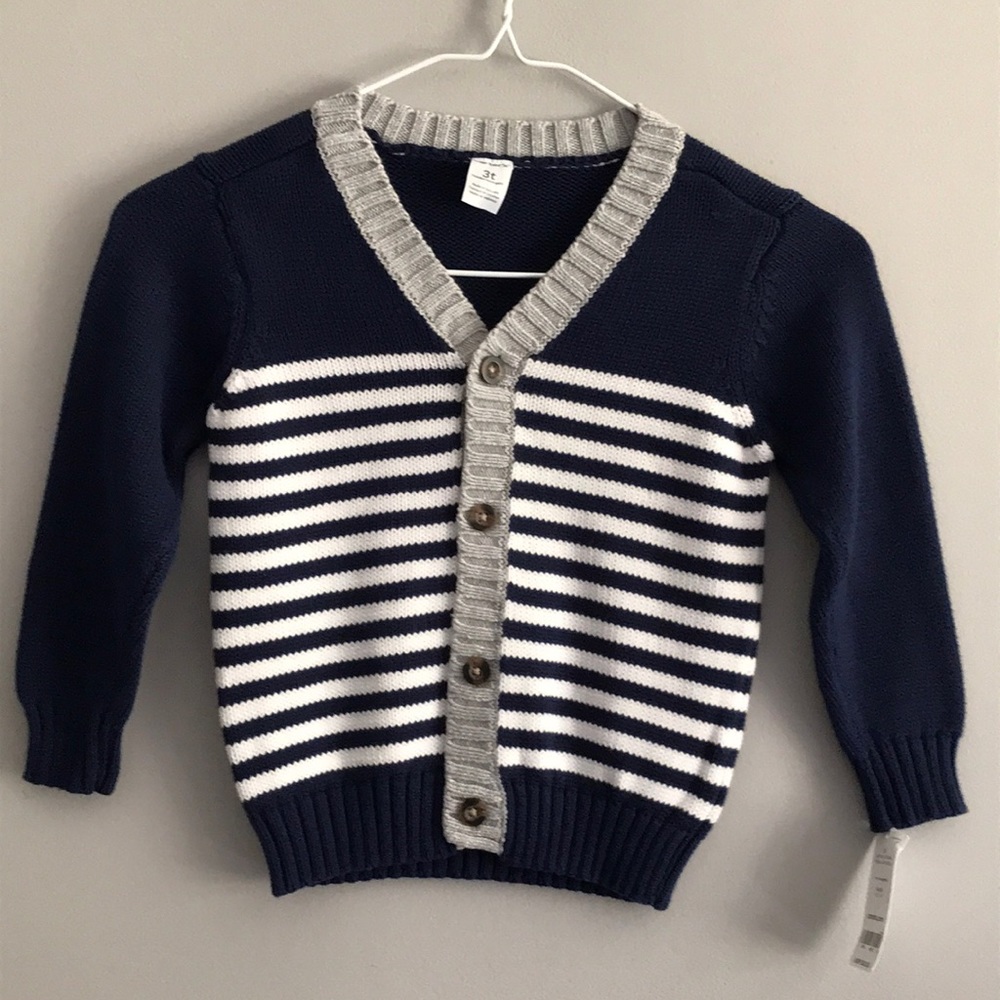 NWT Carter’s 3t Navy and White Button Up Sweater Cardigan